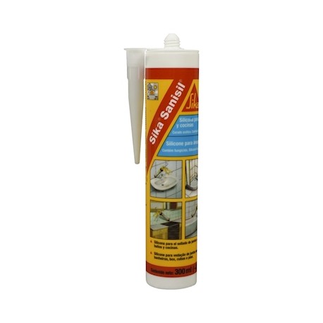 SILICONA PARA BAÑOS Y COCINAS SIKA SANISIL TRANSPARENTE 300 ML-TodoenunSitio-SIKA