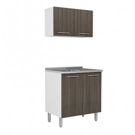 MUEBLE DE COCINA DE MELAMINA TEXTURIZADA BERTOLINI 194 X 80 X 60 CM-TodoenunSitio-BERTOLINI