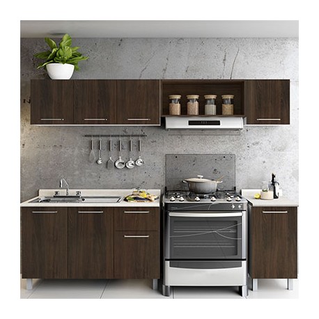 COCINA BERTOLINI WENGUE 2.40 M CHOCOLATE-TodoenunSitio-BERTOLINI