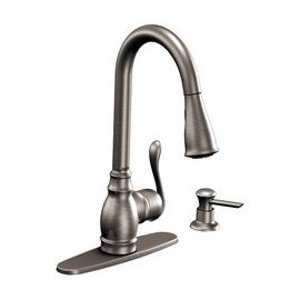 MEZCLADORA MONOMANDO PARA COCINA ANABELLE ROCIADOR ACERO INOXIDABLE-TodoenunSitio-MOEN