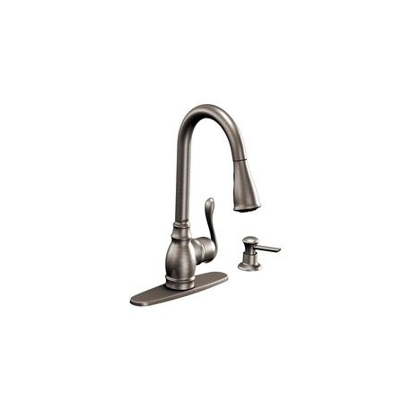 MEZCLADORA MONOMANDO PARA COCINA ANABELLE ROCIADOR ACERO INOXIDABLE-TodoenunSitio-MOEN