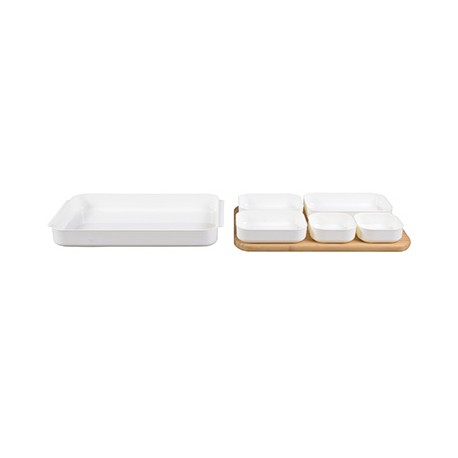 SET TABLA Y RECIPIENTES 39 X 26.8 X 5.8 CM BLANCA-TodoenunSitio-LOFT