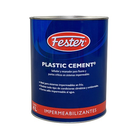 SELLADOR Y RESANADOR PARA FISURAS FESTER PLASTIC CEMENT NEGRO 4 L-TodoenunSitio-FESTER