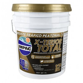 IMPERMEABILIZANTE ACRÍLICO ELASTOMÉRICO IMPAC X-TERIOR TOTAL TECHOS TERRACOTA 19 L-TodoenunSitio-IMPAC