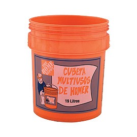CUBETA HOMER MULTIUSOS NARANJA DE 19 L-TodoenunSitio-
