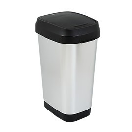 BOTE DE BASURA DUAL CON TAPA OSCILANTE 50 L PLATA-TodoenunSitio-KIS