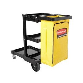 CARRO CONSERJE CON 1 BOLSA NEGRO-TodoenunSitio-RUBBERMAID