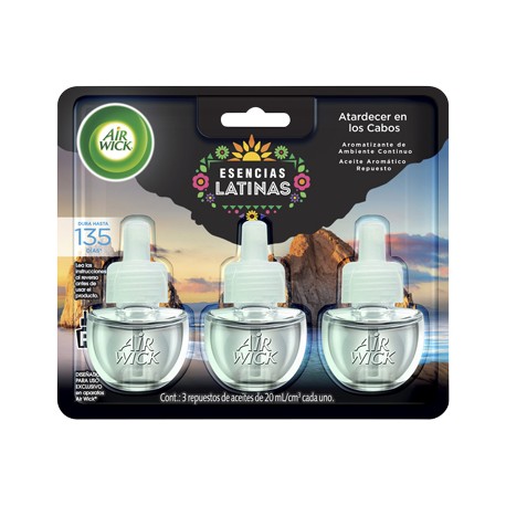 AIRWICK ELECTRICO ATARDECER CABOS 3 PIEZAS 21ML-TodoenunSitio-AIR WICK
