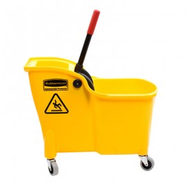 CUBETA DE PLÁSTICO EXPRIMIDORA TANDEM AMARILLA-TodoenunSitio-RUBBERMAID