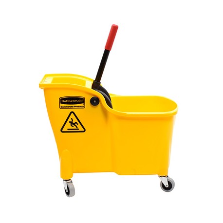 CUBETA DE PLÁSTICO EXPRIMIDORA TANDEM AMARILLA-TodoenunSitio-RUBBERMAID