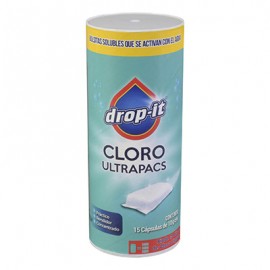 BLANQUEADOR DESINFECTANTE CLORO EN POLVO VERDE 15 CÁPSULAS DE 10 GR-TodoenunSitio-DROP IT