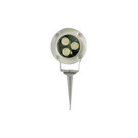ESTACA EXTERIOR DE PISO COLOR NÍQUEL MATE LED 4 W-TodoenunSitio-ADESI PRO