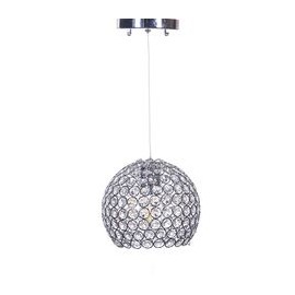 CANDIL METÁLICO CROMO GLOBO LED MEDIANO 1 LUZ-TodoenunSitio-GAMALUX