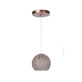 CANDIL METÁLICO LED GLOBO ORO ROSADO MEDIANO 1 LUZ-TodoenunSitio-GAMALUX