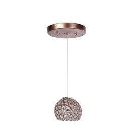 CANDIL METÁLICO LED GLOBO ORO ROSADO CHICO 1 LUZ-TodoenunSitio-GAMALUX
