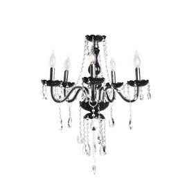 CANDIL DE CRISTAL NEGRO PALACE LED 5 LUCES-TodoenunSitio-GAMALUX