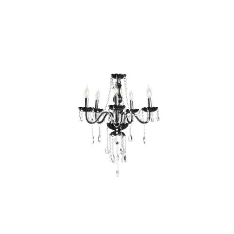 CANDIL DE CRISTAL NEGRO PALACE LED 5 LUCES-TodoenunSitio-GAMALUX
