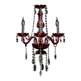 CANDIL DE CRISTAL ROJO PALACE LED 3 LUCES-TodoenunSitio-GAMALUX