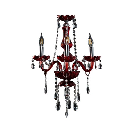 CANDIL DE CRISTAL ROJO PALACE LED 3 LUCES-TodoenunSitio-GAMALUX