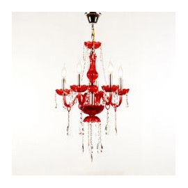 CANDIL DE CRISTAL ROJO PALACE LED 5 LUCES-TodoenunSitio-GAMALUX