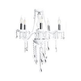 CANDIL DE CRISTAL BLANCO PALACE LED 5 LUCES-TodoenunSitio-GAMALUX