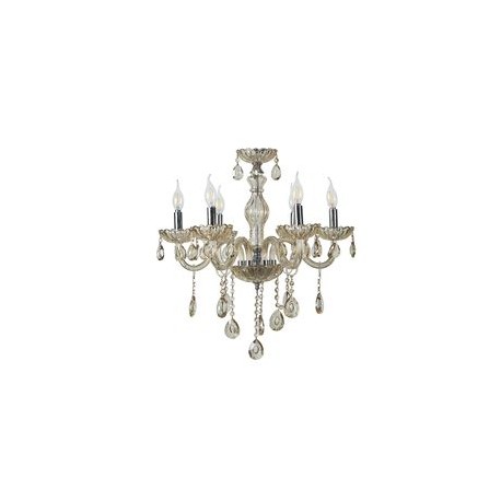 CANDIL DE CRISTAL AMBAR PALACE LED 6 LUCES-TodoenunSitio-GAMALUX