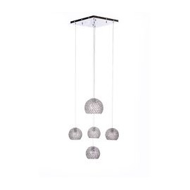 CANDIL METÁLICO CROMO GLOBO LED 5 LUCES-TodoenunSitio-GAMALUX