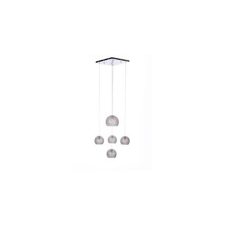 CANDIL METÁLICO CROMO GLOBO LED 5 LUCES-TodoenunSitio-GAMALUX