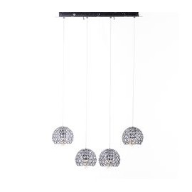 CANDIL METÁLICO CROMO GLOBO CHICO LED 4 LUCES-TodoenunSitio-GAMALUX