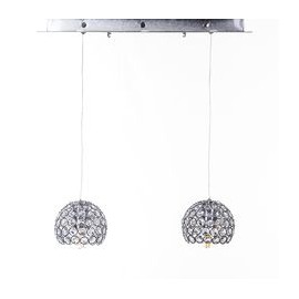 CANDIL METÁLICO CROMO GLOBO CHICO LED 2 LUCES-TodoenunSitio-GAMALUX