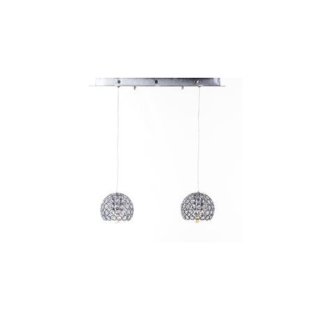 CANDIL METÁLICO CROMO GLOBO CHICO LED 2 LUCES-TodoenunSitio-GAMALUX