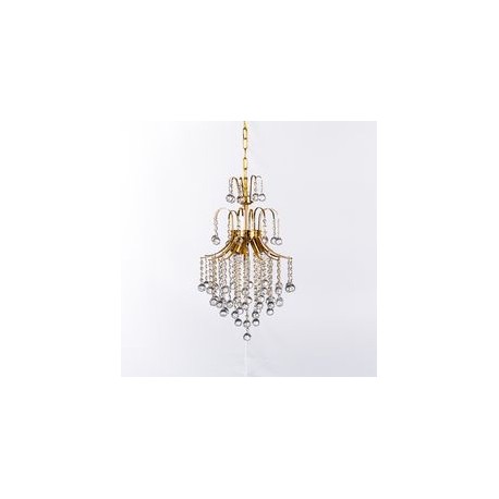CANDIL DE CRISTAL DORADO EUROPA VENECIA LED 3 LUCES-TodoenunSitio-GAMALUX