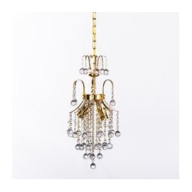 CANDIL DE CRISTAL DORADO EUROPA VENECIA LED 2 LUCES-TodoenunSitio-GAMALUX