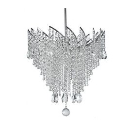 CANDIL DE CRISTAL CROMO EUROPA FLORENCIA LED 4 LUCES-TodoenunSitio-GAMALUX