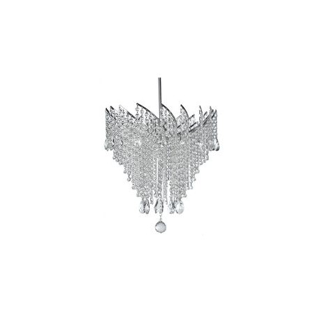 CANDIL DE CRISTAL CROMO EUROPA FLORENCIA LED 4 LUCES-TodoenunSitio-GAMALUX