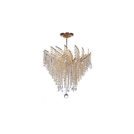 CANDIL DE CRISTAL DORADO EUROPA FLORENCIA LED 4 LUCES-TodoenunSitio-GAMALUX