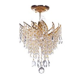 CANDIL DE CRISTAL DORADO EUROPA FLORENCIA LED 3 LUCES-TodoenunSitio-GAMALUX