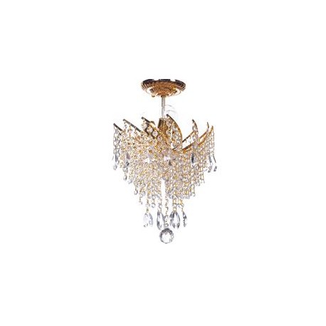 CANDIL DE CRISTAL DORADO EUROPA FLORENCIA LED 3 LUCES-TodoenunSitio-GAMALUX