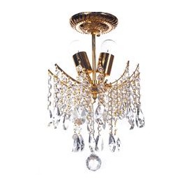 CANDIL DE CRISTAL DORADO EUROPA FLORENCIA LED 2 LUCES-TodoenunSitio-GAMALUX