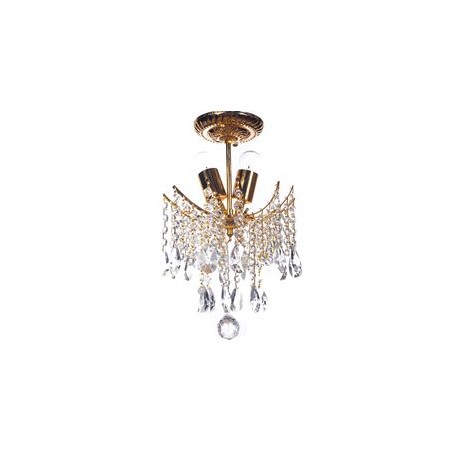 CANDIL DE CRISTAL DORADO EUROPA FLORENCIA LED 2 LUCES-TodoenunSitio-GAMALUX