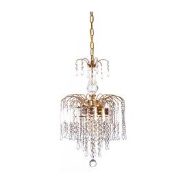 CANDIL DE CRISTAL DORADO EUROPA MILAN LED 3 LUCES-TodoenunSitio-GAMALUX