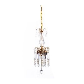 CANDIL DE CRISTAL EUROPA MILAN DORADO LED 2 LUCES-TodoenunSitio-GAMALUX