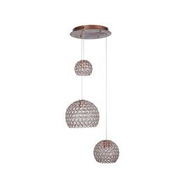 CANDIL METÁLICO LED GLOBO ORO ROSADO 3 TAMAÑOS 3 LUCES-TodoenunSitio-GAMALUX