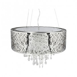 CANDIL DE CRISTAL CROMO 9 LUCES AMARILLAS-TodoenunSitio-DECOR LIVING