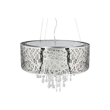 CANDIL DE CRISTAL CROMO 9 LUCES AMARILLAS-TodoenunSitio-DECOR LIVING