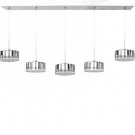 LÁMPARA COLGANTE PENDRAGÓN 5 LUCES PLATA INKANDIA-TodoenunSitio-Inkandia
