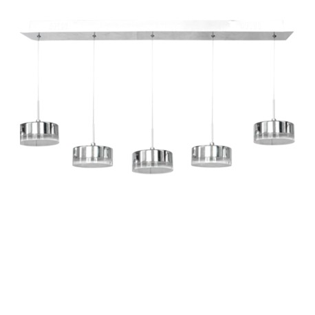 LÁMPARA COLGANTE PENDRAGÓN 5 LUCES PLATA INKANDIA-TodoenunSitio-Inkandia