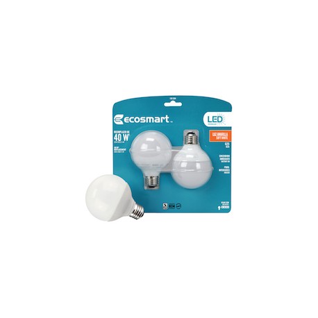 FOCO LED GLOBO 5W ECOSMART LUZ CÁLIDA 2 PIEZAS-TodoenunSitio-ECOSMART