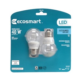 FOCO LED MINI GLOBO ECOSMART 5W LUZ FRÍA 2 PIEZAS-TodoenunSitio-ECOSMART