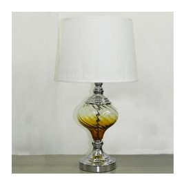 LÁMPARA DE MESA LENA CAFÉ Y BLANCO-TodoenunSitio-MIL LUCES